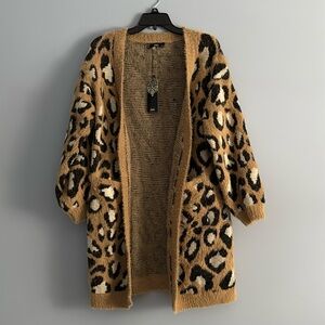 NWT cheetah print cardigan